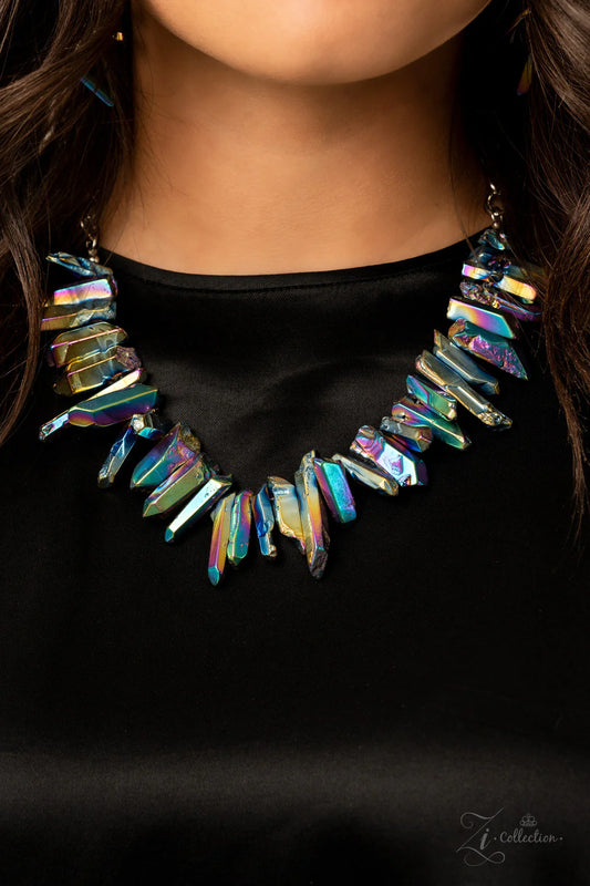 CHARISMATIC ZI - OIL SPILL HEMATITE NECKLACE