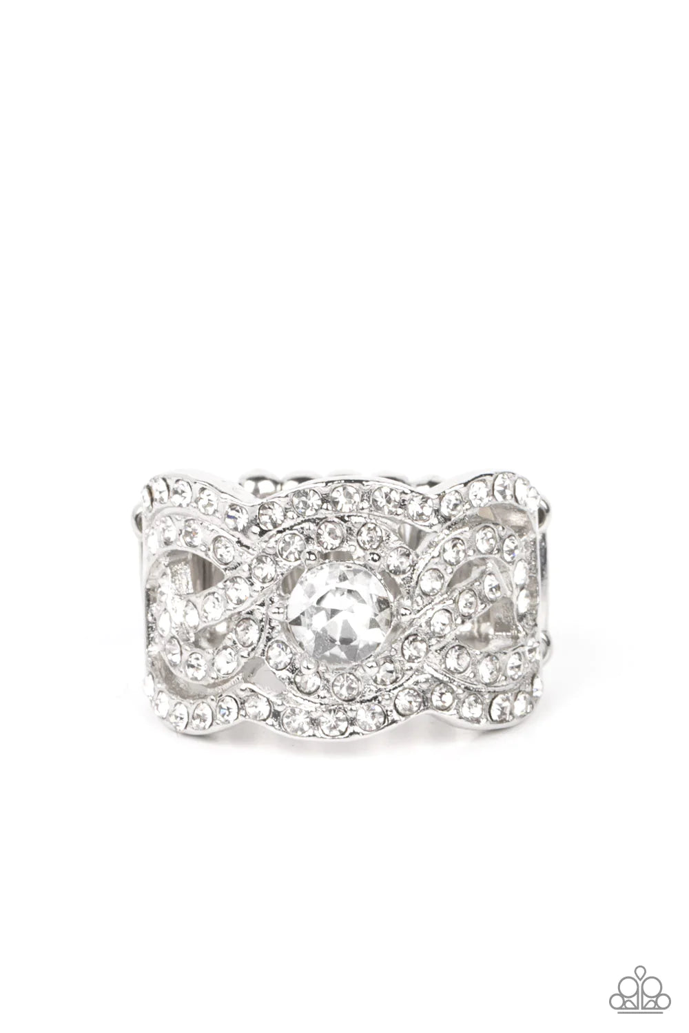 Doting On Dazzle - White Ring