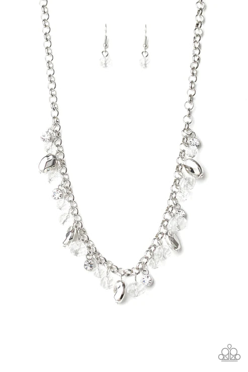 Downstage Dazzle - White  Necklace