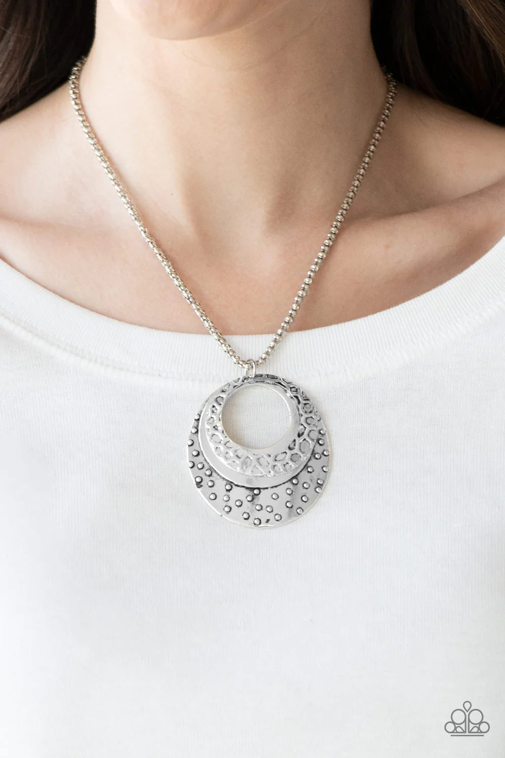 Texture Trio - Silver Necklace