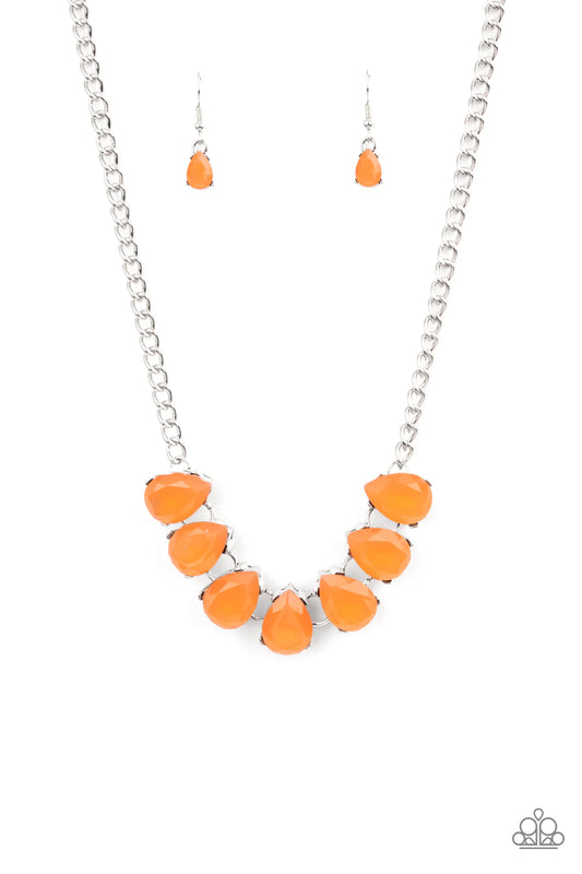 Above The Clouds - Orange Paparazzi Necklace