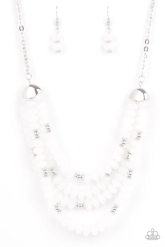 Best POSH-ible Taste - White Paparazzi Necklace