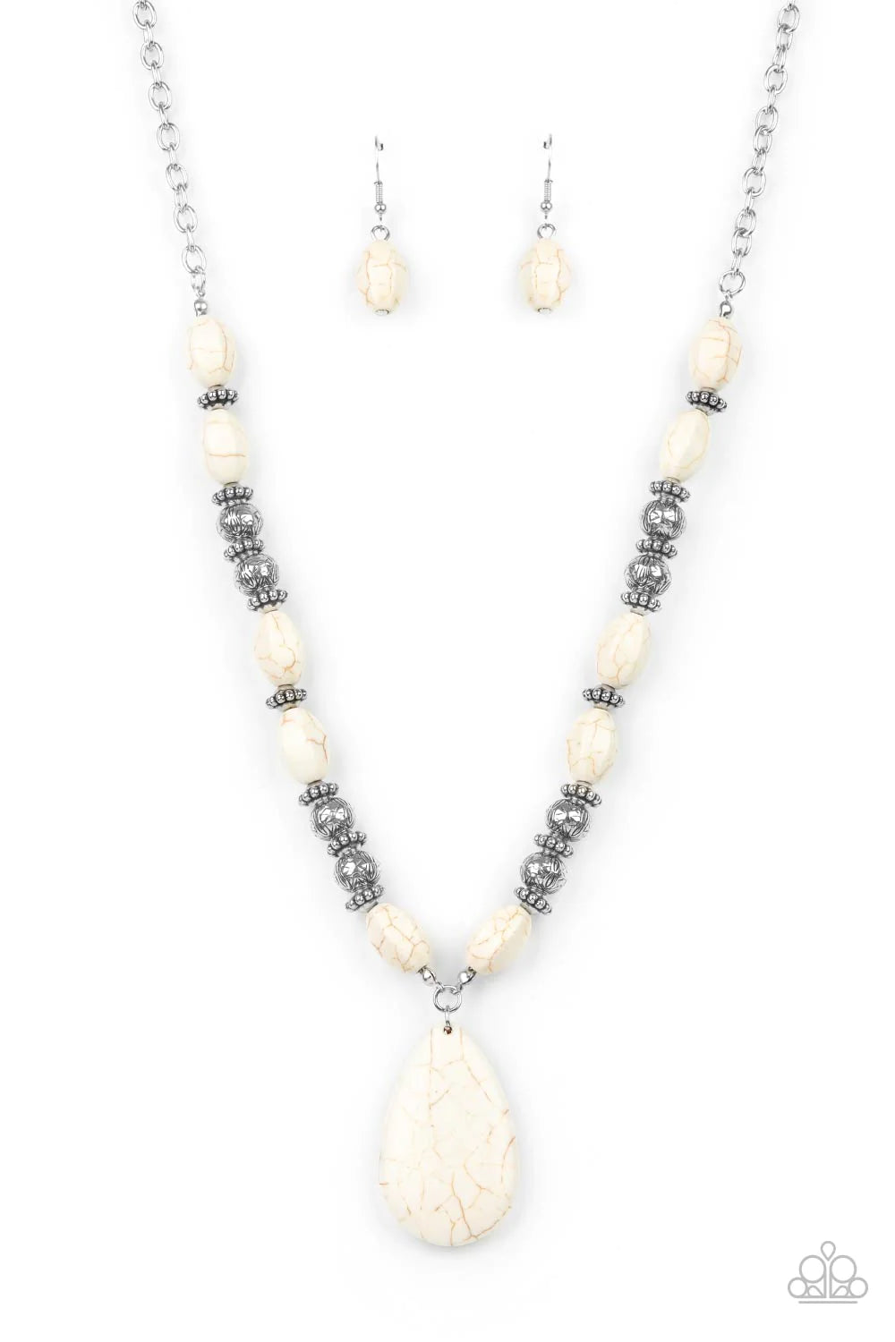 Blazing Saddles - White Paparazzi Necklace