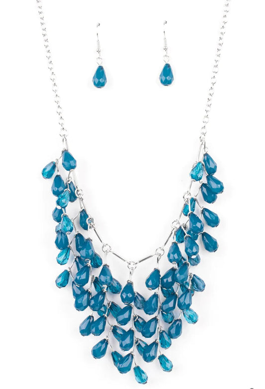 Garden Fairytale - Blue crystal bead necklace