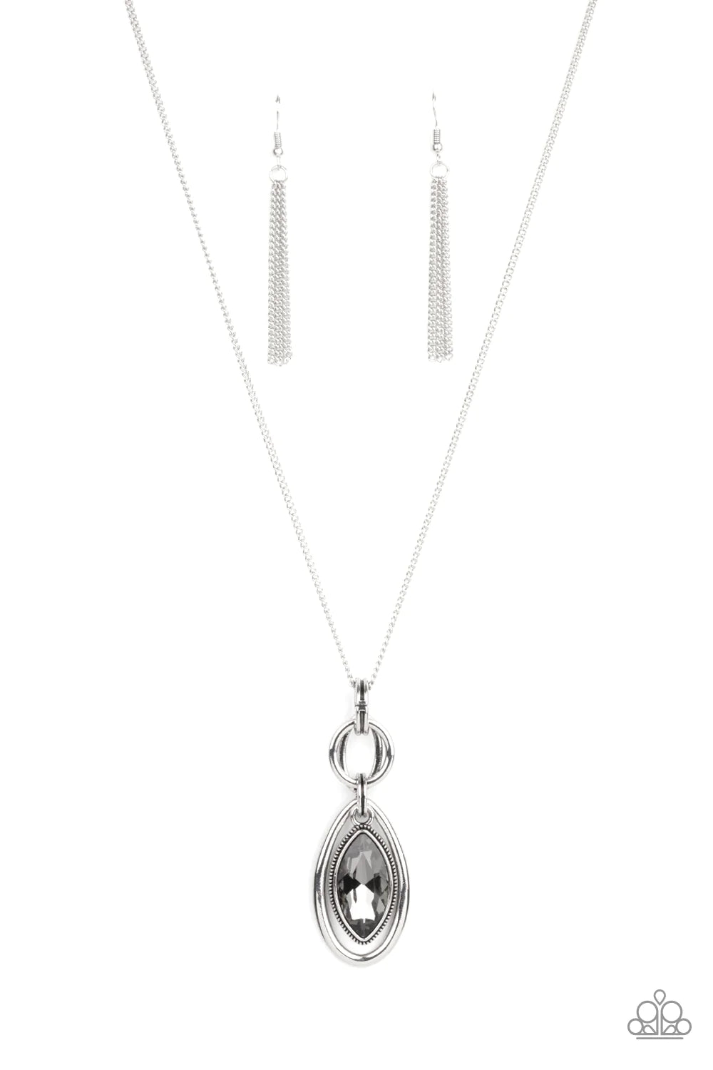 Glamorously Glaring - silver - Paparazzi necklace