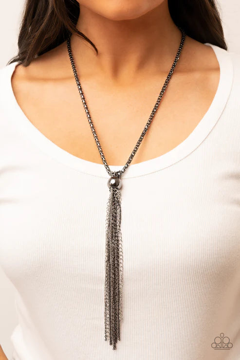 Metallic MESH-Up - Black  Necklace