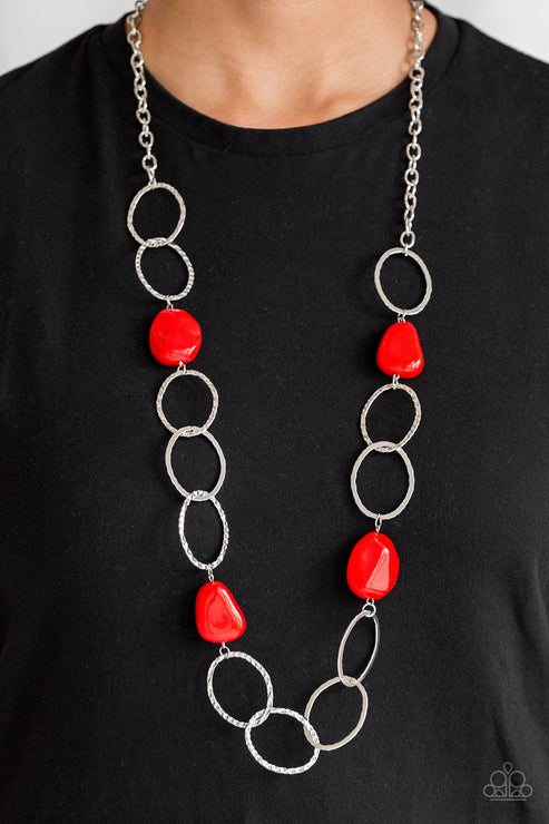 Modern Day Malibu - Red  Necklace