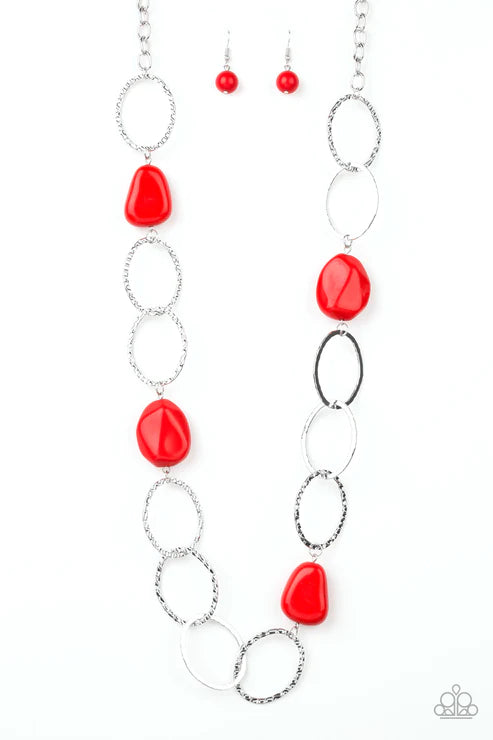 Modern Day Malibu - Red  Necklace