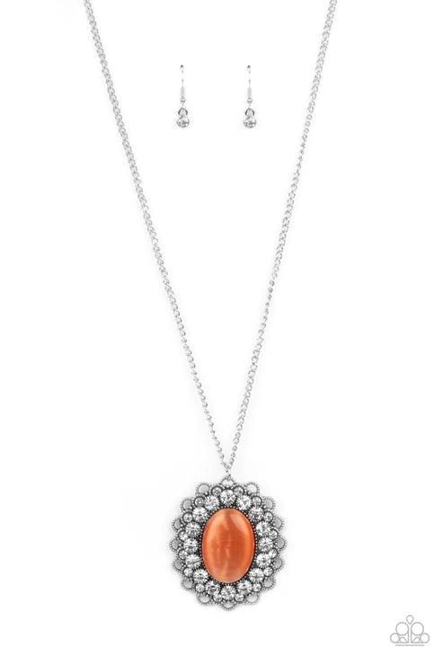 Oh My Medallion - Orange  Necklace