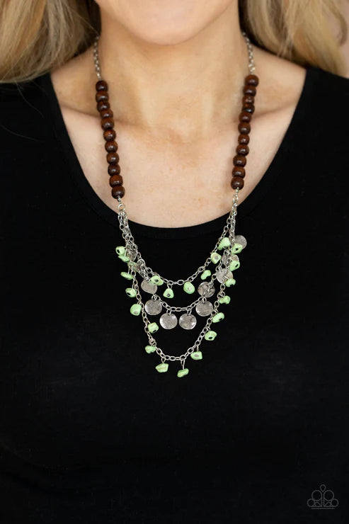 Paparazzi  Plains Paradise - Green  Necklace