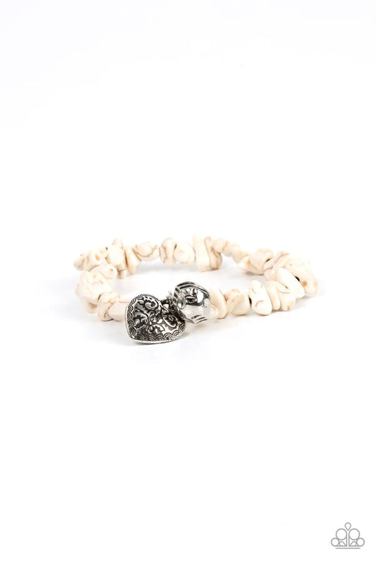 Paparazzi Bracelet ~ Love You to Pieces - White