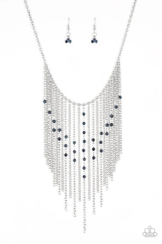 Paparazzi Necklace ~ First Class Fringe - Blue