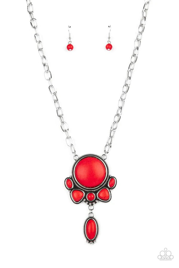 Paparazzi Necklace ~ Geographically Gorgeous - Red