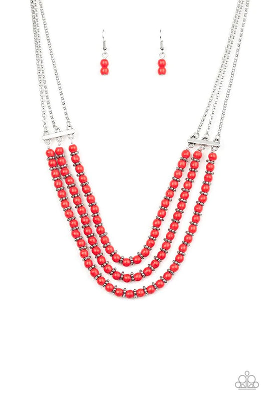 Paparazzi Necklace ~ Terra Trails - Red