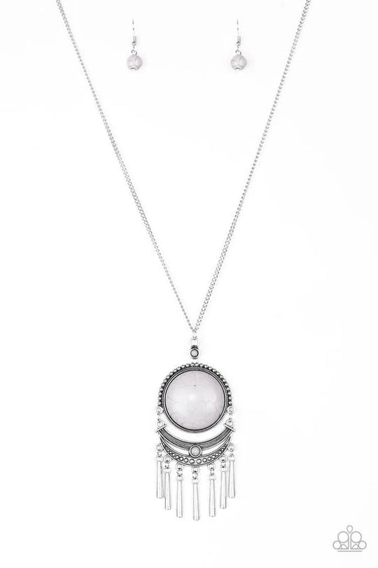 Paparazzi Rural Rustler White Long Necklace