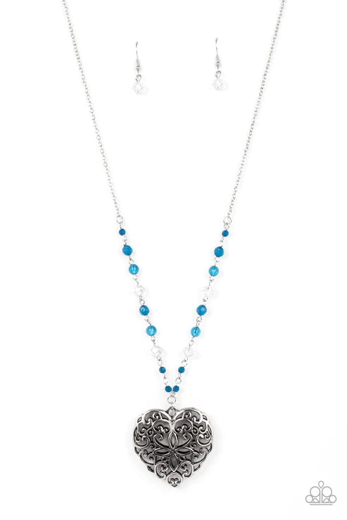 Paparazzi  Doting Devotion - Blue  Necklace