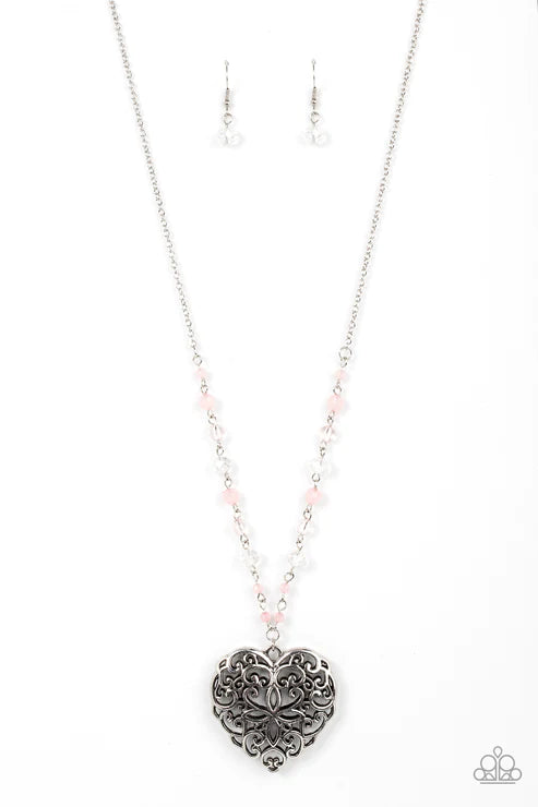 Paparazzi  Doting Devotion - Pink  Necklace