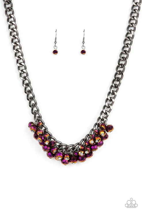 Paparazzi Galactic Knockout - Purple Necklace