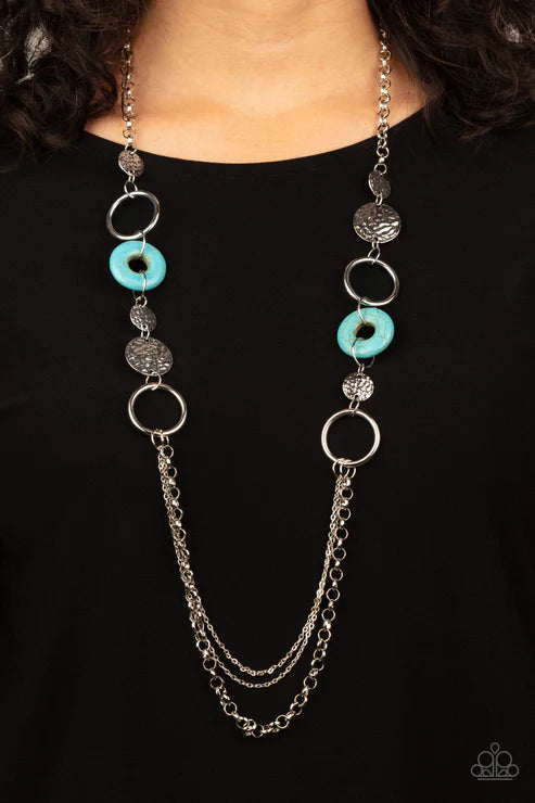 Paparazzi  Grounded Glamour - Blue Necklace