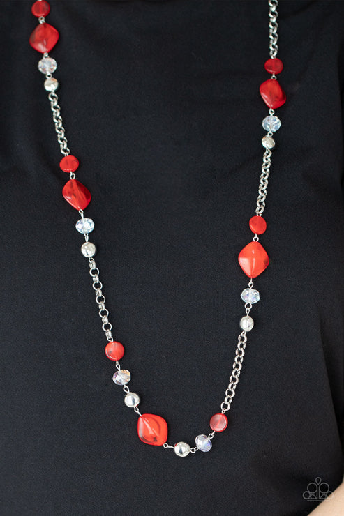 Paparazzi  Light-Scattering Luminosity - Red  Necklace