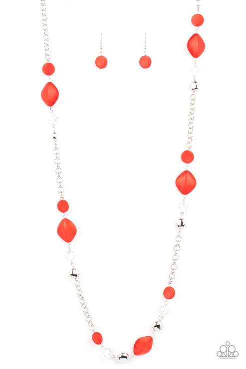 Paparazzi  Light-Scattering Luminosity - Red  Necklace