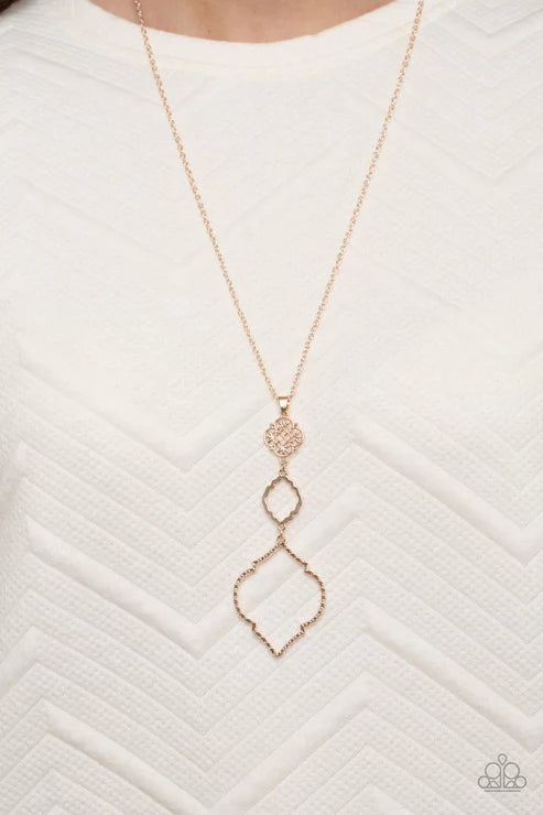 Paparazzi  Marrakesh Mystery - Rose Gold  Necklace