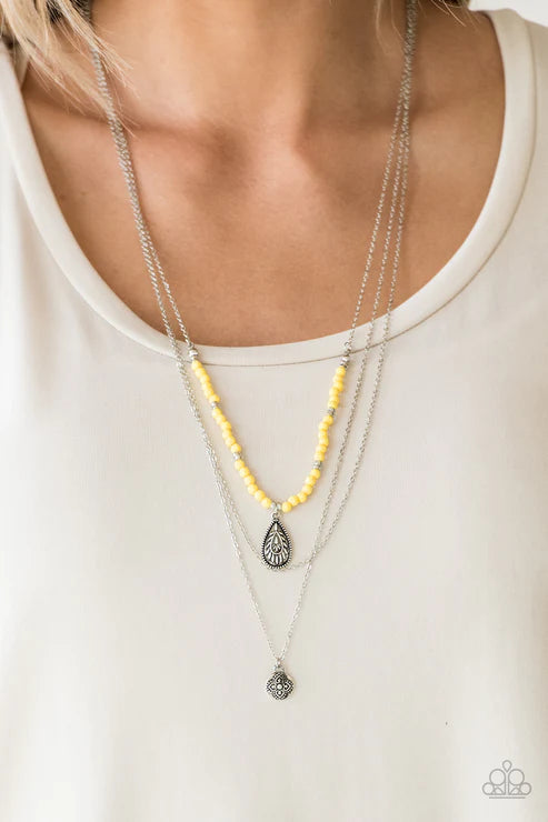 Paparazzi Mild Wild - Yellow Necklace