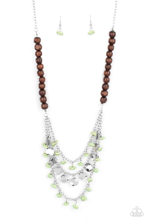 Paparazzi  Plains Paradise - Green  Necklace