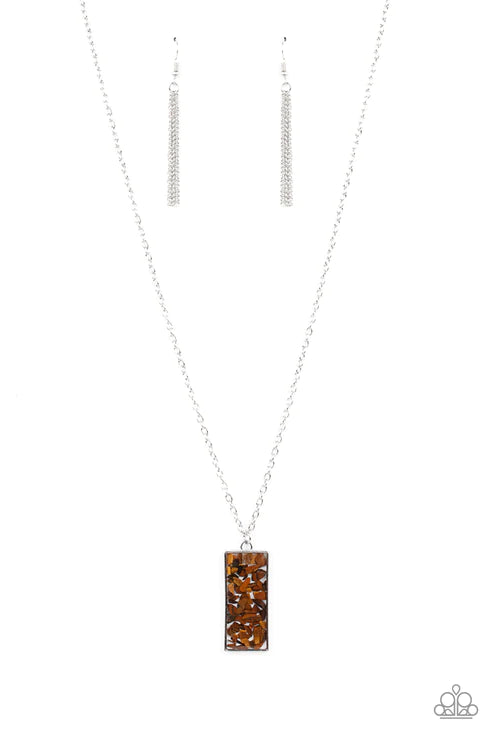 Paparazzi  Retro Rock Collection - Brown  Necklace