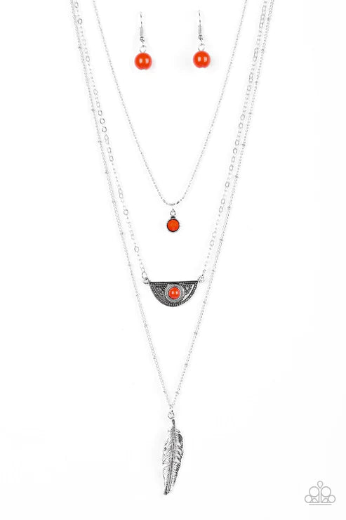 Paparazzi  Sahara Sparrow - Orange  Necklace