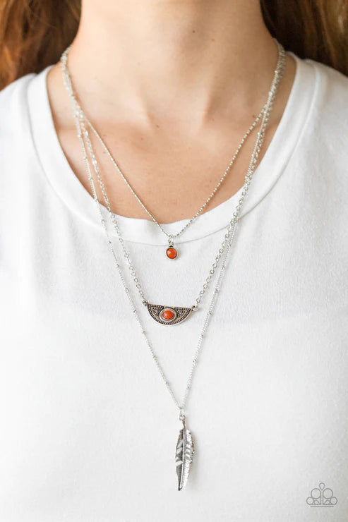 Paparazzi  Sahara Sparrow - Orange  Necklace