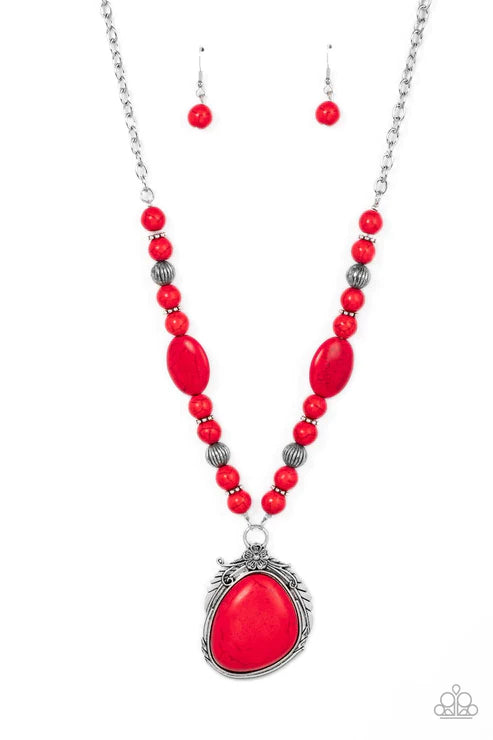 Paparazzi  Southwest Paradise - Red  Necklace