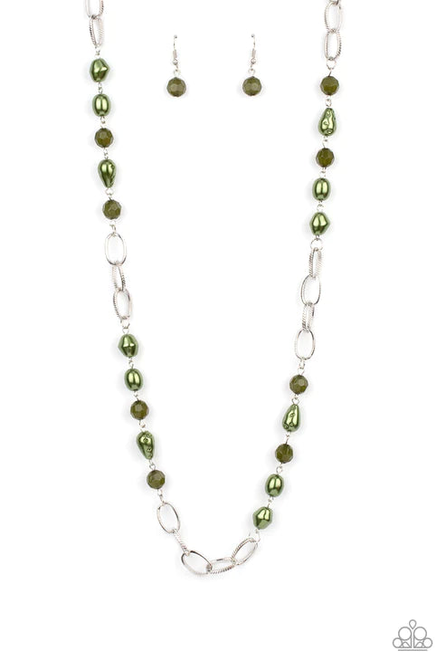 Paparazzi  Tea Party Tango - Green  Necklace