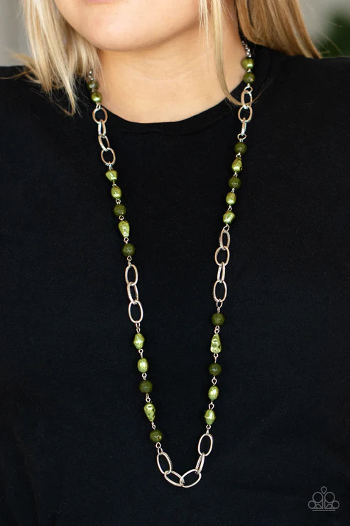 Paparazzi  Tea Party Tango - Green  Necklace