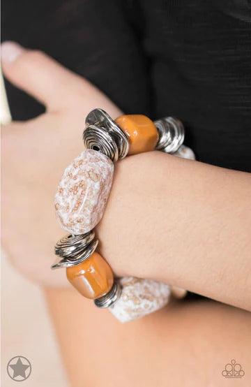 Glaze of Glory - Peach Blockbuster Paparazzi Jewelry Bracelet