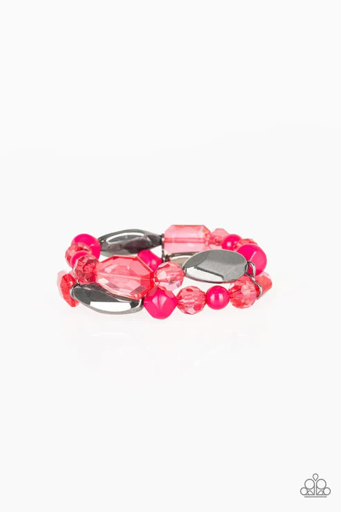 Paparazzi ♥ Rockin Rock Candy - Pink ♥ Bracelet