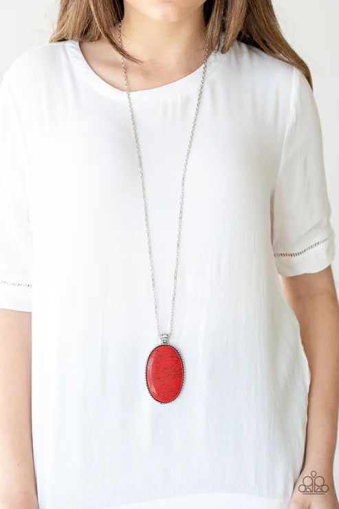 Stone Stampede - Red  Necklace