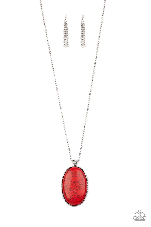 Stone Stampede - Red  Necklace