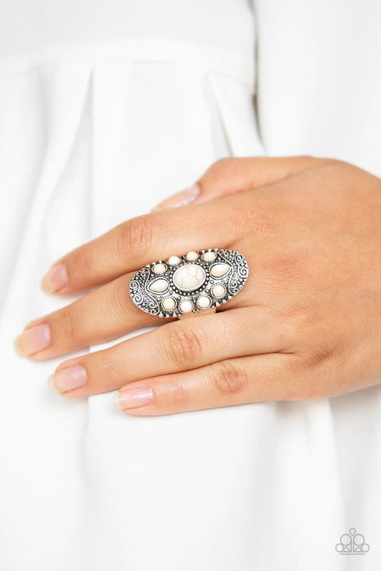 Stone Sunrise - White Ring - Paparazzi Accessories