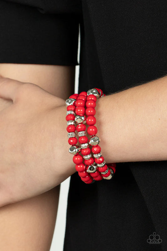 Vibrant Verve - red - Paparazzi bracelet