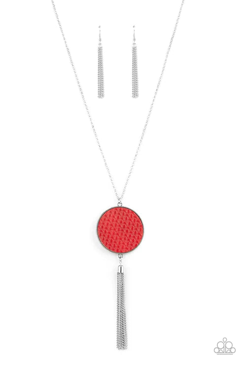 Wondrously Woven - Red  Necklace