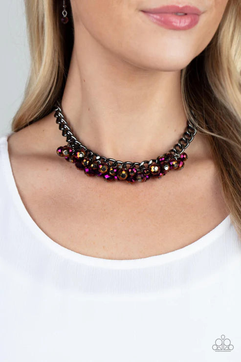 Paparazzi Galactic Knockout - Purple Necklace